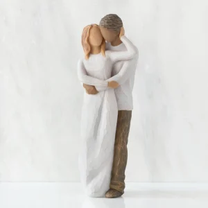 Willow Tree Couples | Together (Woman: Lighter Skin, Man: Darker Skin)